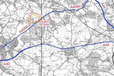 Diversion route for North Leigh Closure - map - Photographer County Council