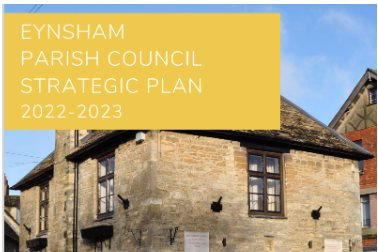 Eynsham Parish Council launches Strategic Plan - snapshot of the cover of the Strategic Plan - Photographer Parish Council